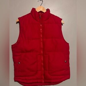 Red vest puffer vest